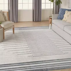 Kirklands Home Ivory Striated Sphere Washable Area Rug, 7x10 New