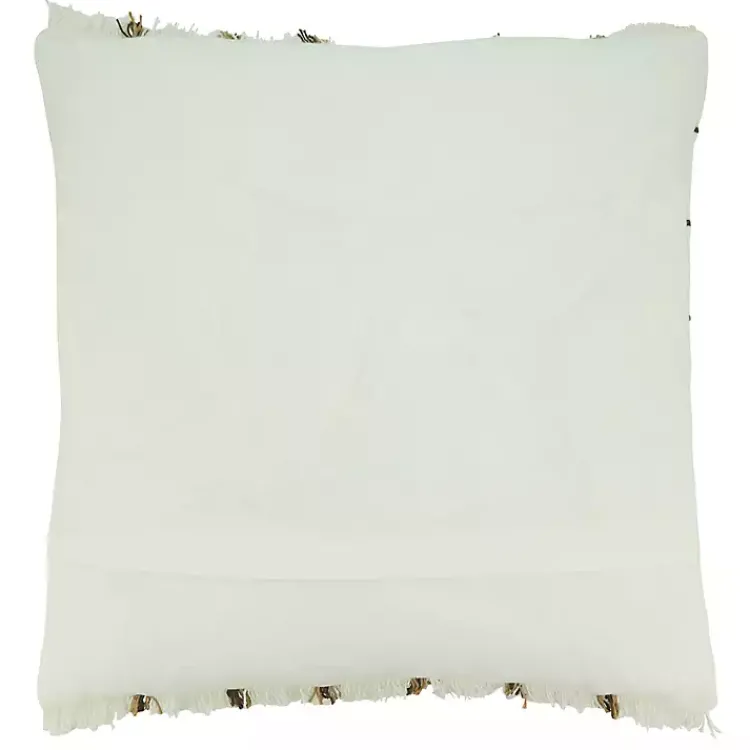 Pillows>Kirklands Home Striped Fringe Oversized Throw Pillow Ivory