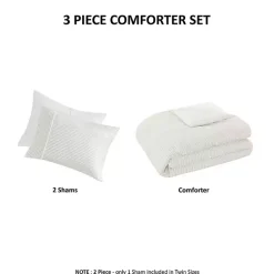 Kirklands Home Striped Oversized King 3-pc. Comforter Set Ivory Sale