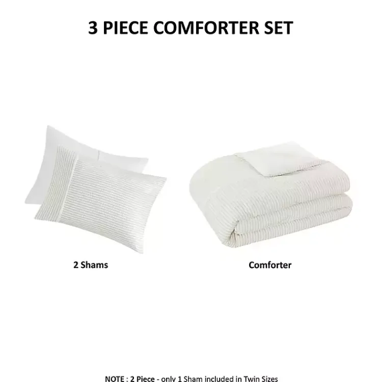 Kirklands Home Striped Oversized King 3-pc. Comforter Set Ivory Sale