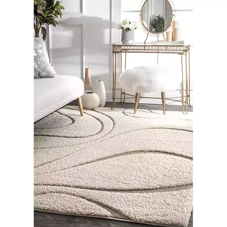 Kirklands Home Ivory Swirl Carolyn Area Rug, 5x8 Online