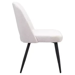 Kirklands Home Ivory Teddy Upholstered Dining Chairs, Set of 2 White Sale