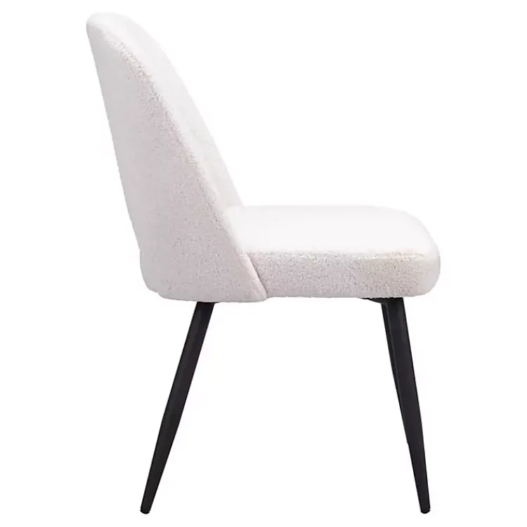 Kirklands Home Ivory Teddy Upholstered Dining Chairs, Set of 2 White Sale