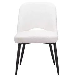 Kirklands Home Ivory Teddy Upholstered Dining Chairs, Set of 2 White Sale