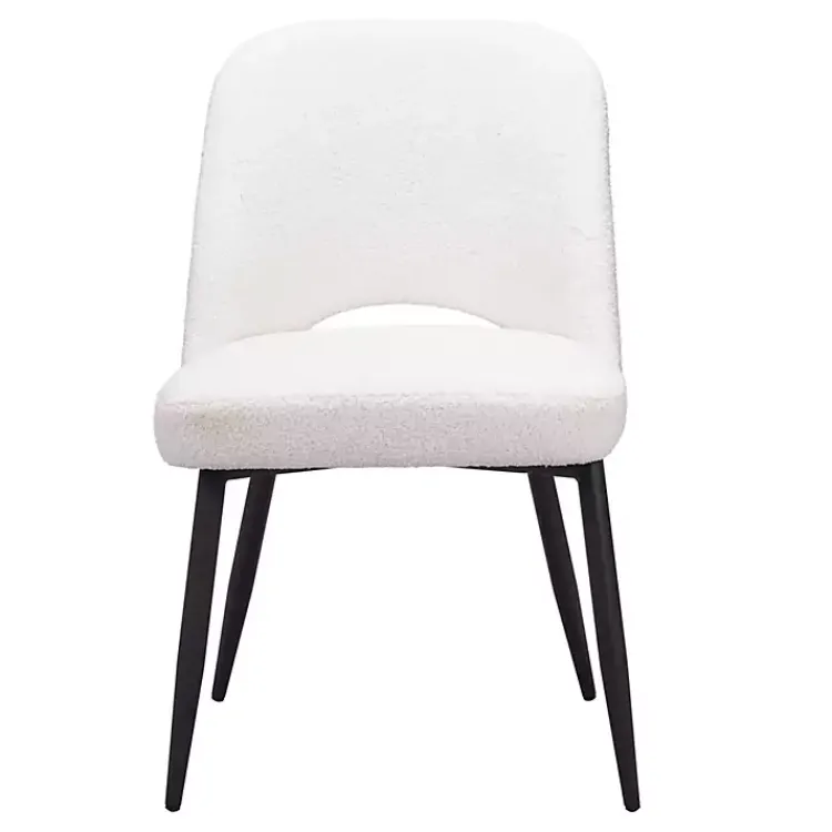 Kirklands Home Ivory Teddy Upholstered Dining Chairs, Set of 2 White Sale