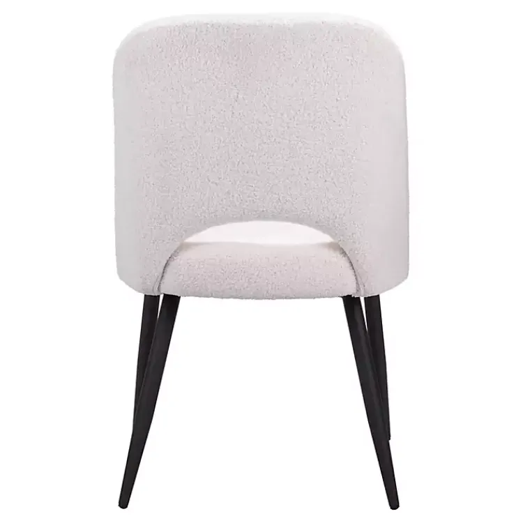 Kirklands Home Ivory Teddy Upholstered Dining Chairs, Set of 2 White Sale