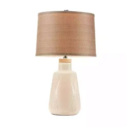 Kirklands Home Ivory Textured Ceramic Boho Table Lamp Brown Outlet