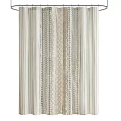 Kirklands Home Textured Chenille Shower Curtain Ivory Outlet