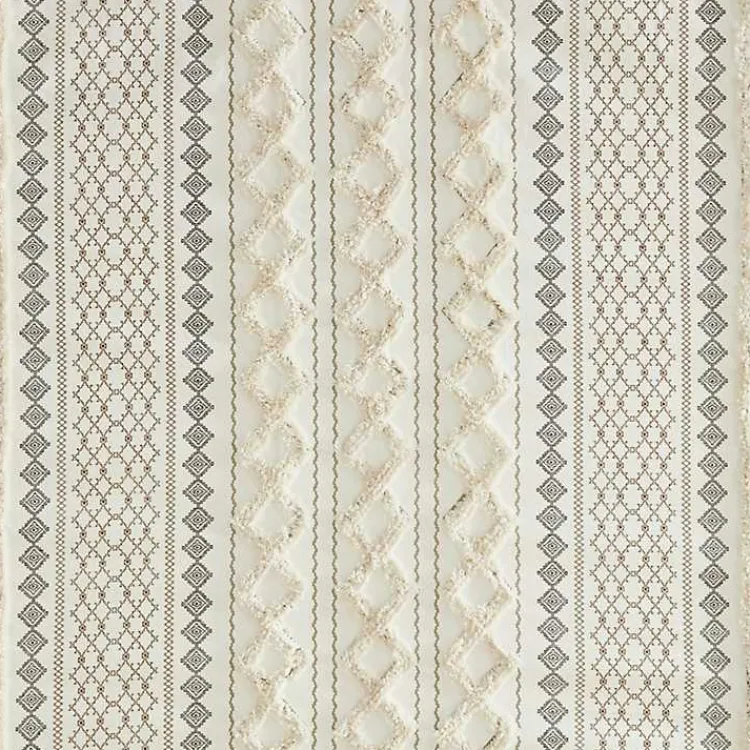 Kirklands Home Textured Chenille Shower Curtain Ivory Outlet