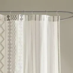 Kirklands Home Textured Chenille Shower Curtain Ivory Outlet