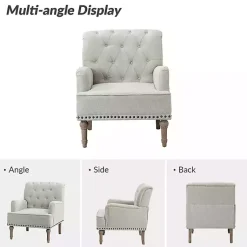 Kirklands Home Tufted Britt Accent Chair Ivory Best