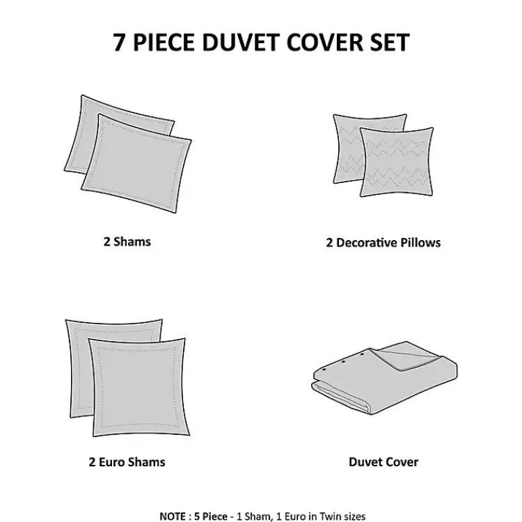 Kirklands Home Tufted Cotton 7-pc. Full/Queen Duvet Set Ivory Clearance