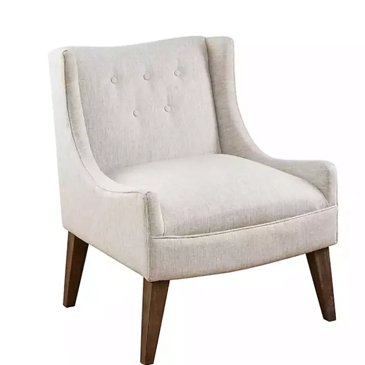 Kirklands Home Tufted Curved Accent Chair Ivory Sale