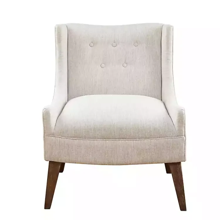 Kirklands Home Tufted Curved Accent Chair Ivory Sale