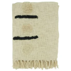 Blankets & Throws>Kirklands Home Tufted Dots and Dashes Throw Ivory