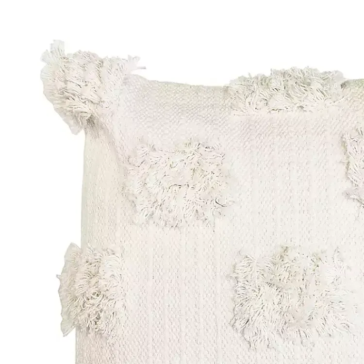 Pillows>Kirklands Home Ivory Tufted Dots Throw Pillow White