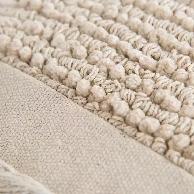 Pillows>Kirklands Home Tufted Macrame Tassels Lumbar Pillow Ivory