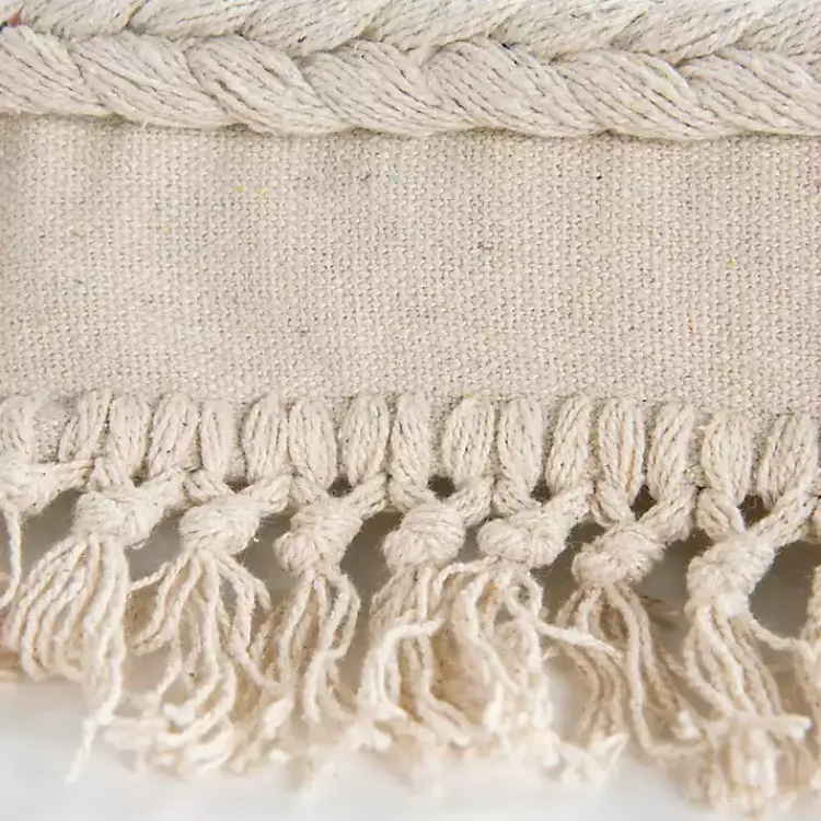 Pillows>Kirklands Home Tufted Macrame Tassels Lumbar Pillow Ivory
