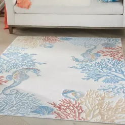 Kirklands Home Ivory Underwater Paradise Area Rug, 5x7 Clearance