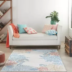 Kirklands Home Ivory Underwater Paradise Area Rug, 5x7 Clearance