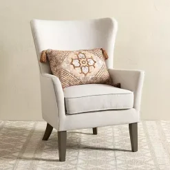 Kirklands Home Upholstered Armchair Ivory Sale