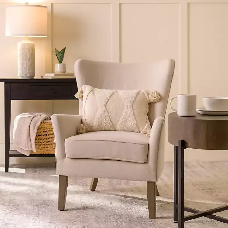 Kirklands Home Upholstered Armchair Ivory Sale