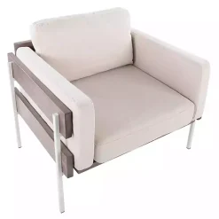 Kirklands Home Ivory Upholstered Wood Accent Chair Gray Clearance