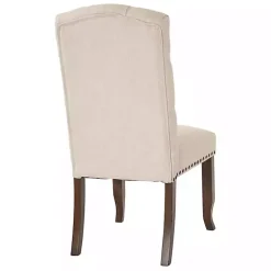 Kirklands Home Upholstered Nailhead Trim Dining Chair Ivory