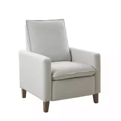 Kirklands Home Upholstered Push-Back Recliner Ivory New