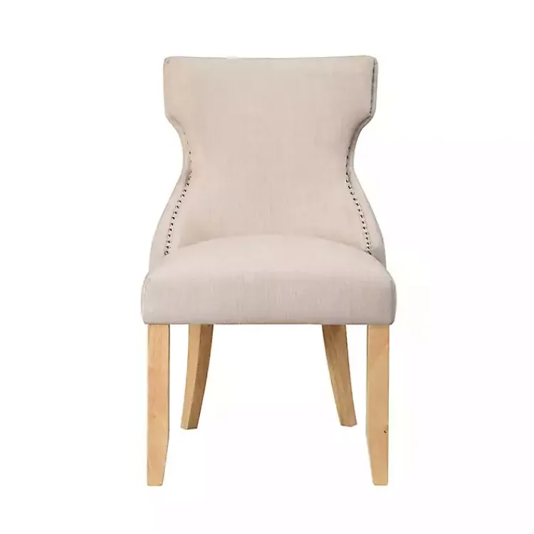 Kirklands Home Upholstered Wingback Dining Chairs, Set of 2 Ivory Sale