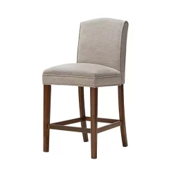 Kirklands Home Upholstered Wood Counter Stool Ivory Sale