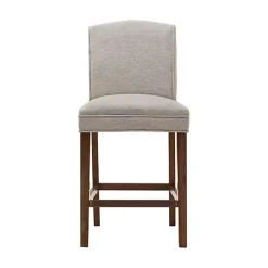 Kirklands Home Upholstered Wood Counter Stool Ivory Sale