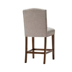 Kirklands Home Upholstered Wood Counter Stool Ivory Sale
