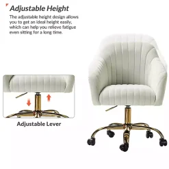 Kirklands Home Velvet Swivel Jacyln Office Chair Ivory Sale