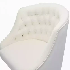 Kirklands Home Velvet Tufted Golden Leg Swivel Office Chair Ivory