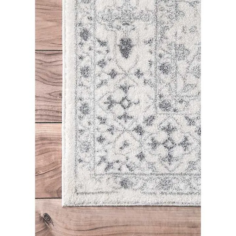 Kirklands Home Ivory Vintage Odell Square Area Rug, 8 ft. New