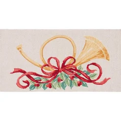 Christmas Decorations>Kirklands Home Ivory Vintage Poster Hooked Accent Rug, 2x3