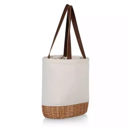 Kirklands Home Wicker Cinch Top Wine Tote Ivory Clearance