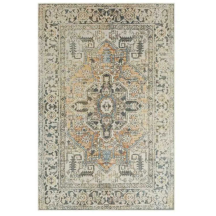 Kirklands Home Wilcox Medallion Area Rug, 6x9 Ivory Clearance