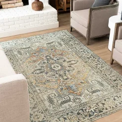 Kirklands Home Wilcox Medallion Area Rug, 6x9 Ivory Clearance