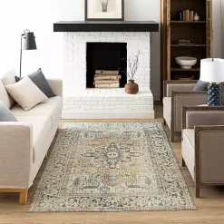 Kirklands Home Wilcox Medallion Area Rug, 6x9 Ivory Clearance