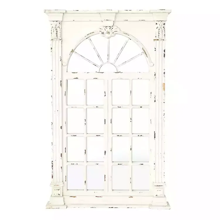 Kirklands Home Ivory Window Frame Beveled Mirror Sale