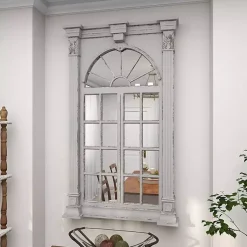 Kirklands Home Ivory Window Frame Beveled Mirror Sale