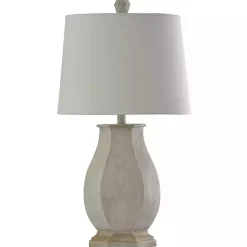 Kirklands Home Ivory Wirebrushed Oval Table Lamp White Sale