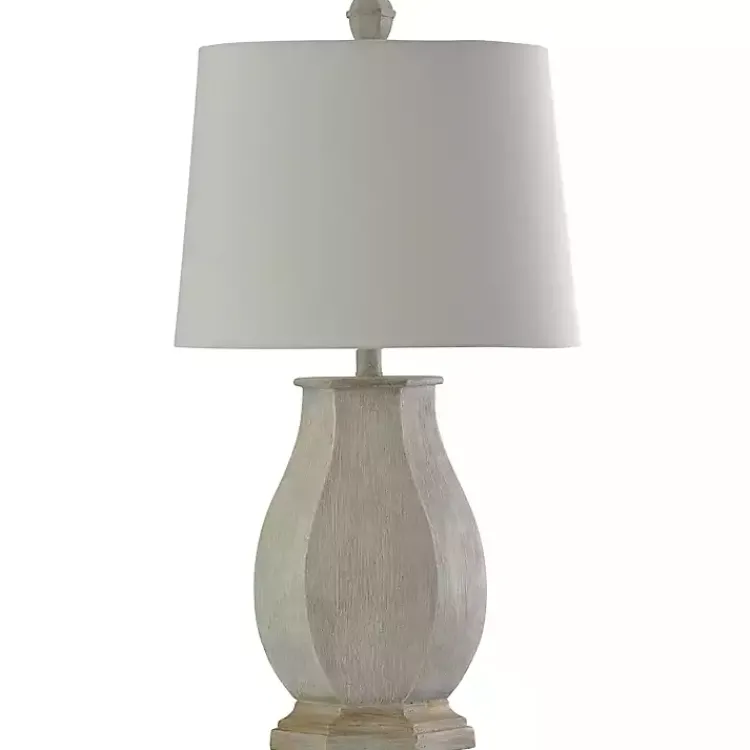 Kirklands Home Ivory Wirebrushed Oval Table Lamp White Sale