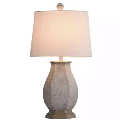 Kirklands Home Ivory Wirebrushed Oval Table Lamp White Sale