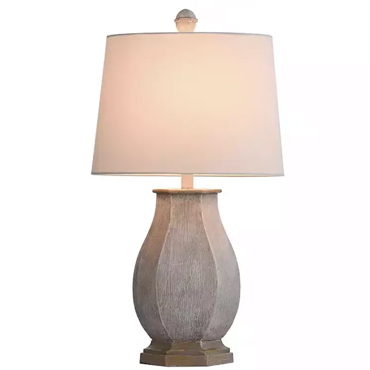 Kirklands Home Ivory Wirebrushed Oval Table Lamp White Sale
