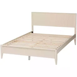 Kirklands Home Wood Fluted Headboard Primrose King Bed Ivory New