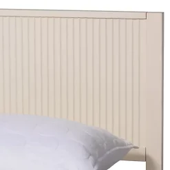 Kirklands Home Wood Fluted Headboard Primrose King Bed Ivory New