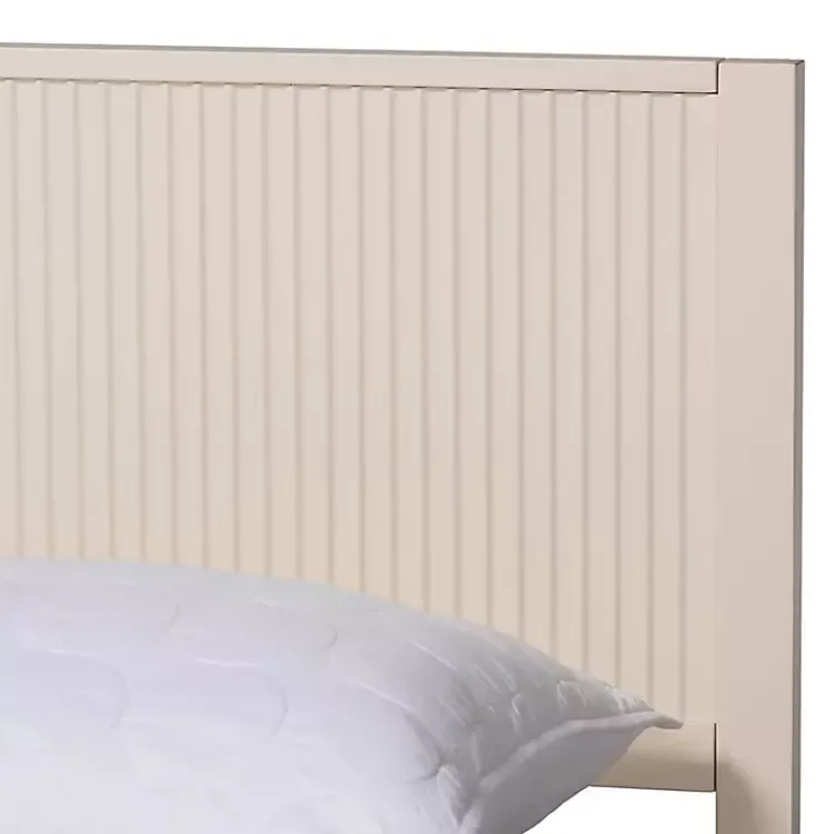 Kirklands Home Wood Fluted Headboard Primrose King Bed Ivory New